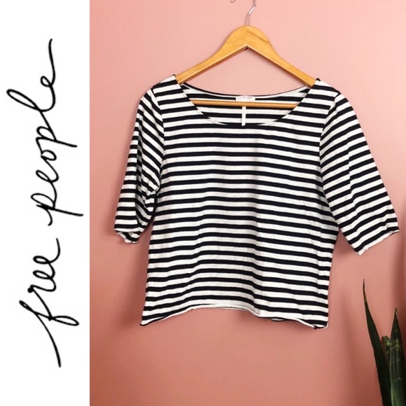 Free People Tops - Black Silver Striped Shirt | LG Free People